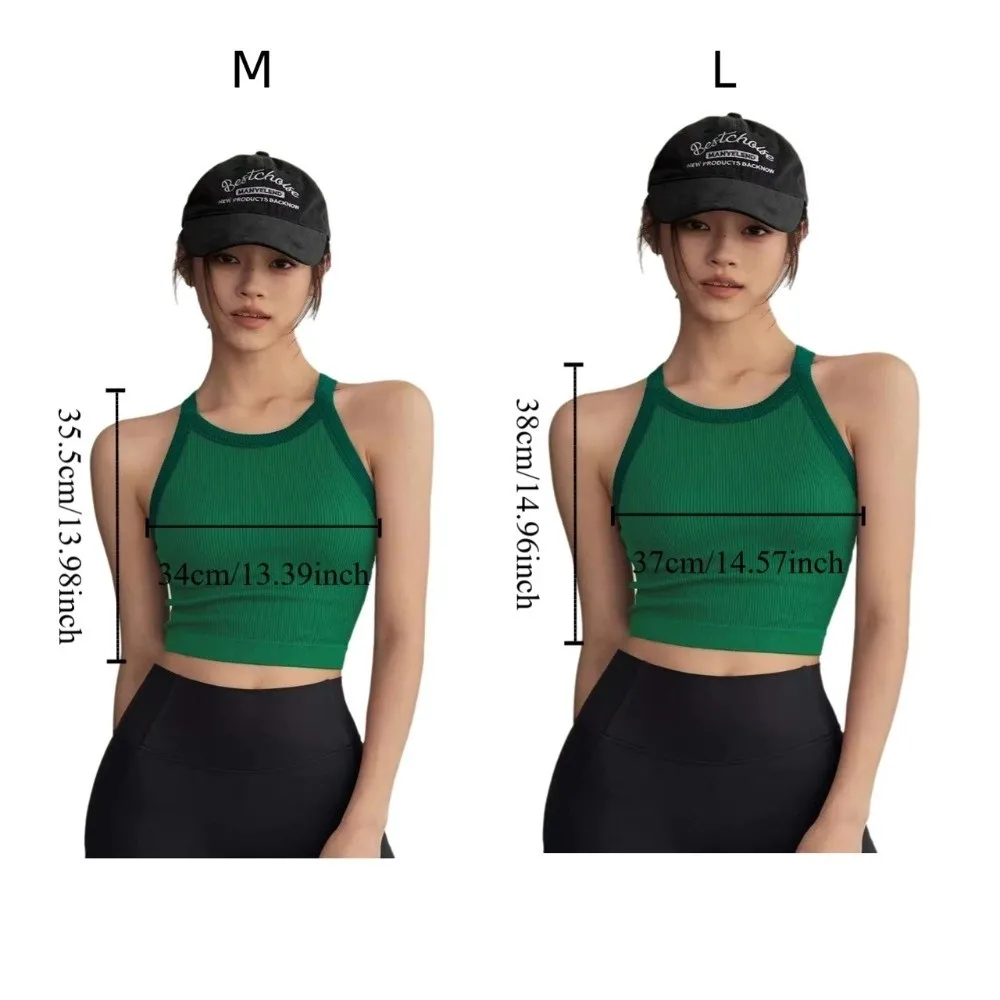 ارتفاع العنق الرياضة تانك الأعلى مريحة لينة ملابس داخلية رياضية مع وسادة الصدر تنفس اللياقة البدنية تانك الأعلى النساء اللياقة البدنية #6