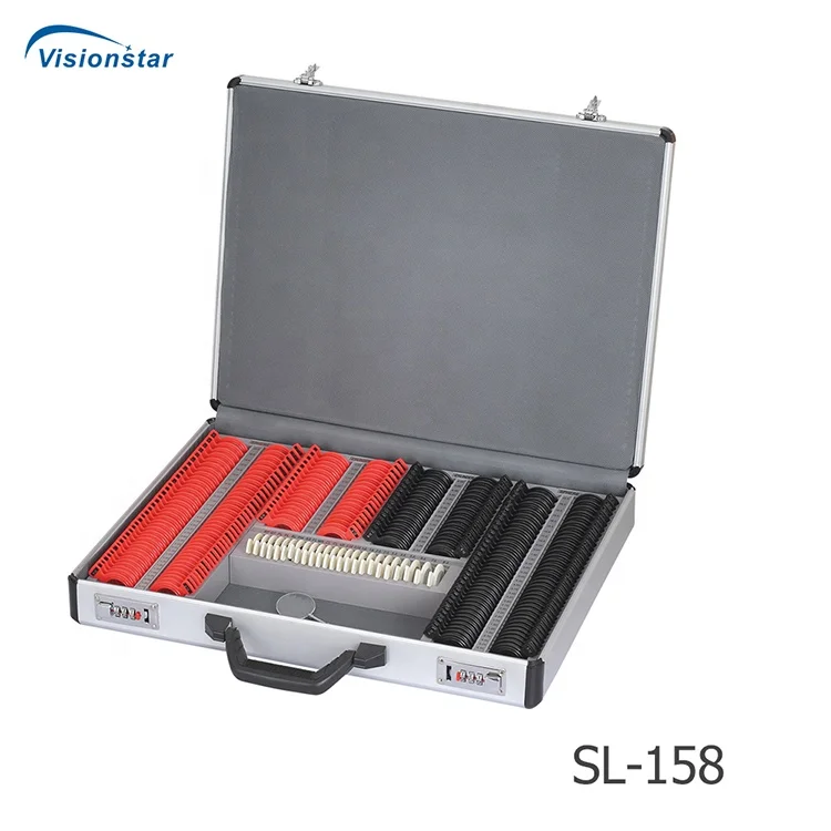 Set Lensa Uji Optik Bingkai Logam Instrumen Optik JSL 232 Set Lensa Uji