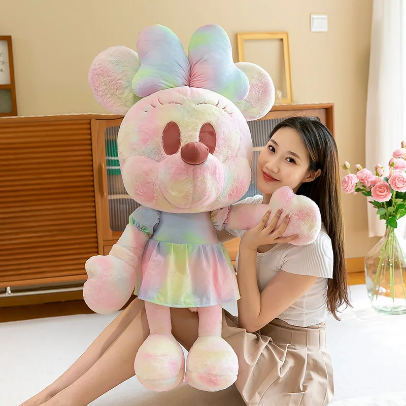 120cm Big Size Disney  Mickey Mouse Stuffed Doll Minnie Mouse Plushies Kawaii Cartoon Anime Birthday Christmas Children Gift