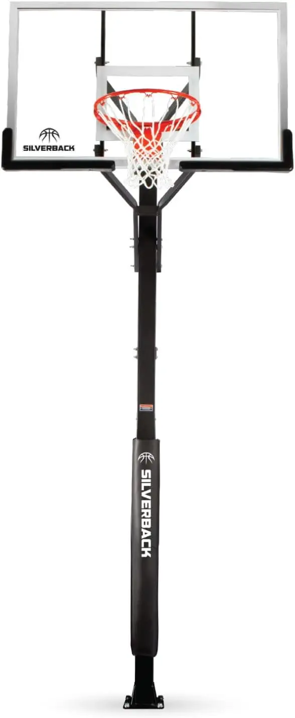 

Silverback In-Ground Basketball System with Tempered Glass Backboard Durable and Professional