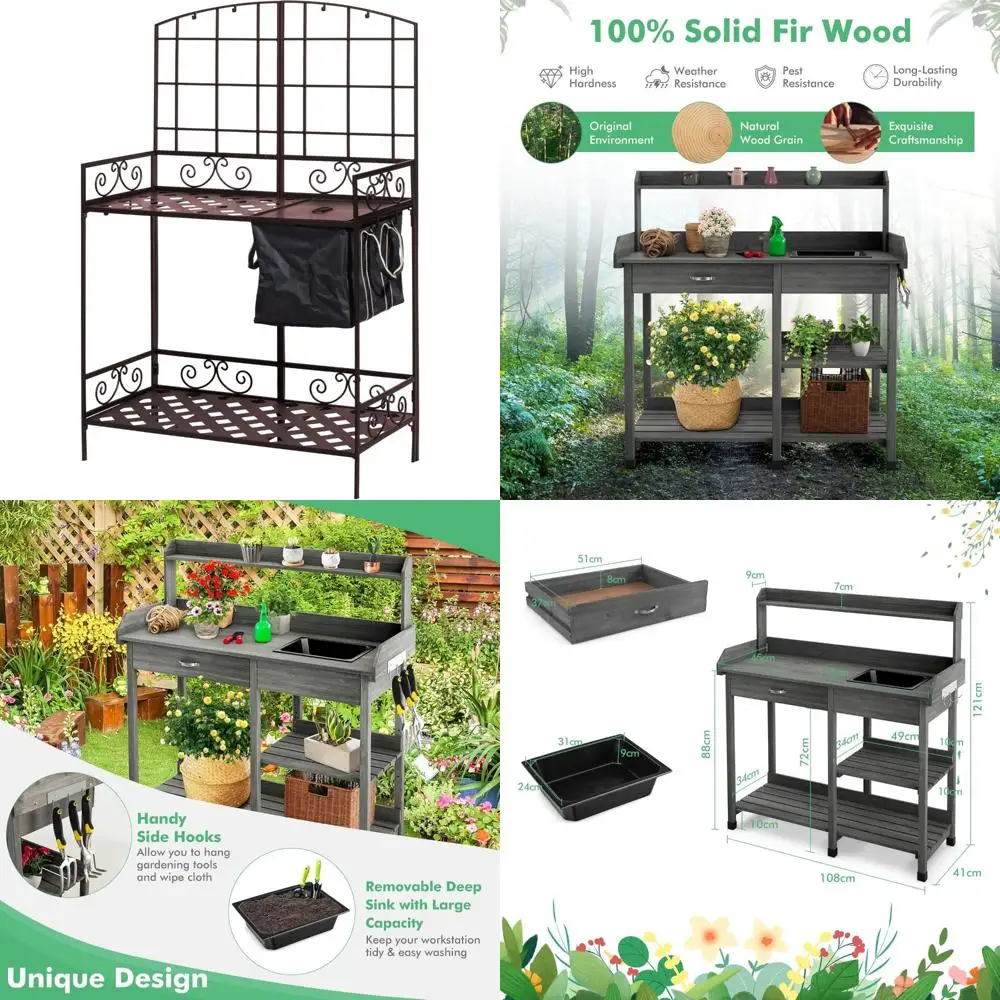 مقعد برونزي مع مساحة تخزين للبستنة #1