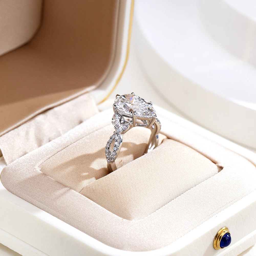 3CT Lab Grown Diamond Ring 18K Real Gold Lab Created Diamonds Rings For Women Girls In Stock Wholesale MSR-1940