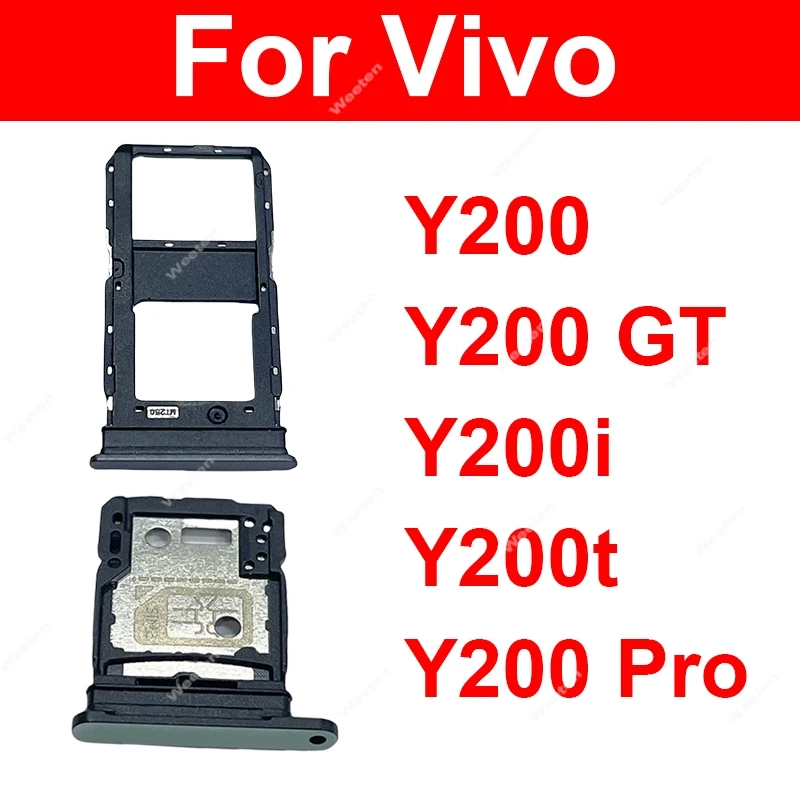

SIM Card Tray For Vivo Y200 Y200i Y200t Y200 GT Pro 5G Sim Card Tray Slot Card Adapter Holder Repair Parts