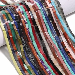 13x4mm Rectangular Stone Beads Natural Tube Jades Agates Beads for Jewelry Making DIY Bracelets Necklace Accessories