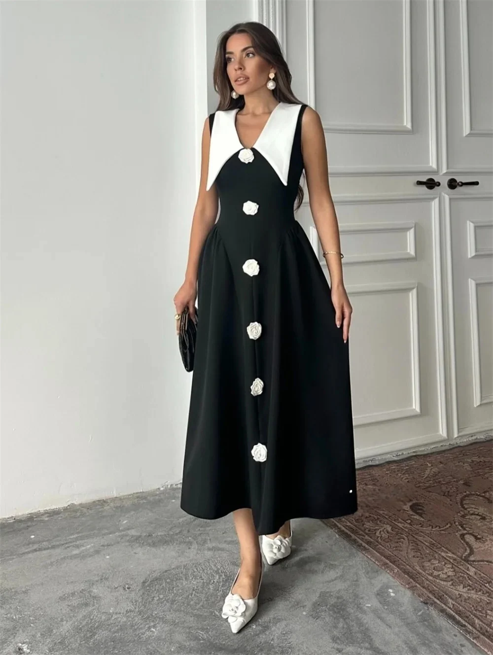 

Black Formal Party Long Bespoke Occasion Gown Evening Dresses Pastrol Unisex Jersey Retro Dubai Saudi Arabic Prom Customized