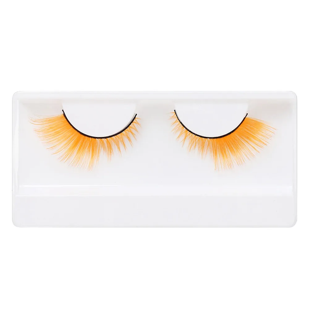 1 par dramático olhar colorido cílios postiços masquerade cosplay festa cílios coloridos macio macio extensão de cílios