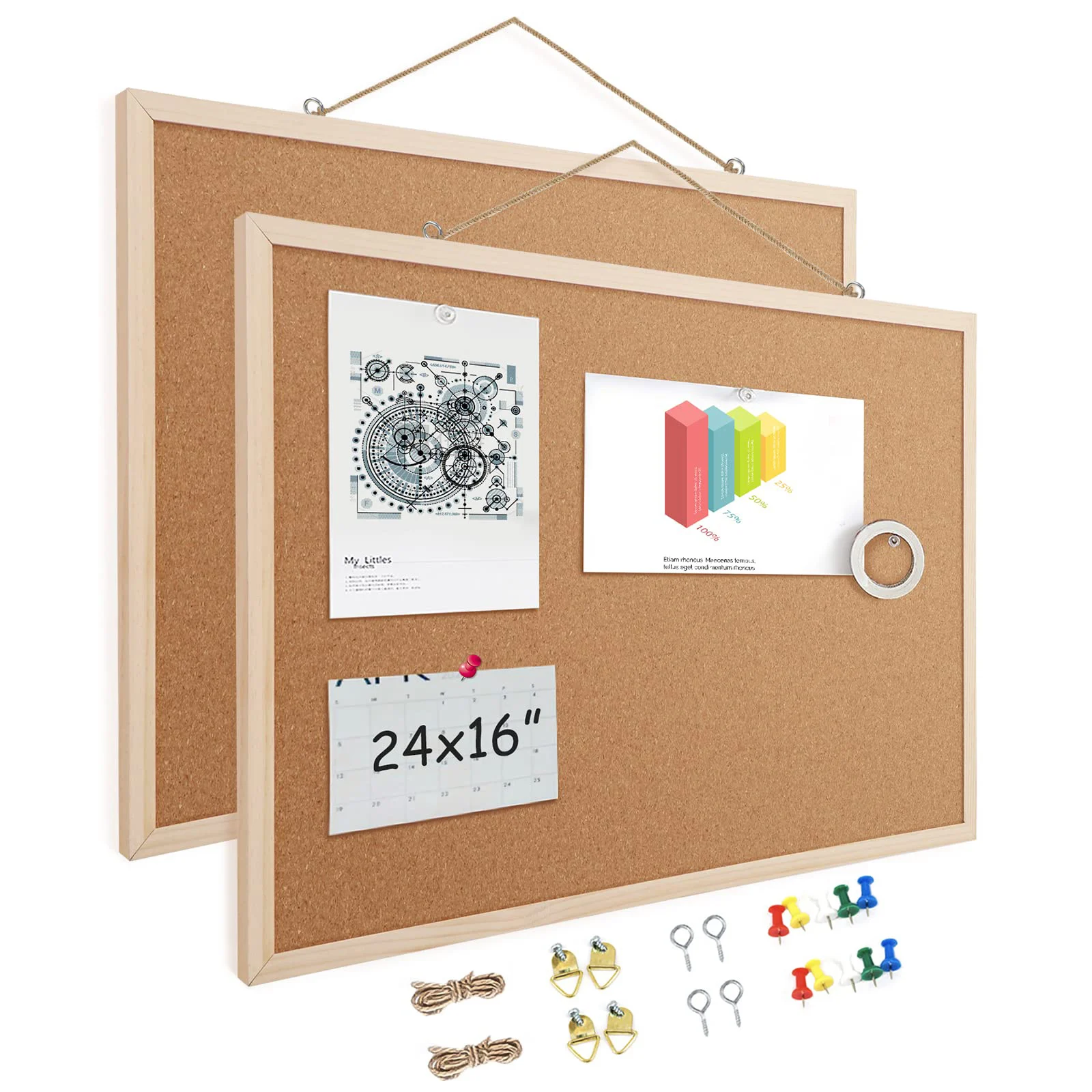 Wholesale Wooden Frame Memo Notice Pin Board Message Learning Hanging Bulletin Cork Board Photo Wall Display Board For Kids
