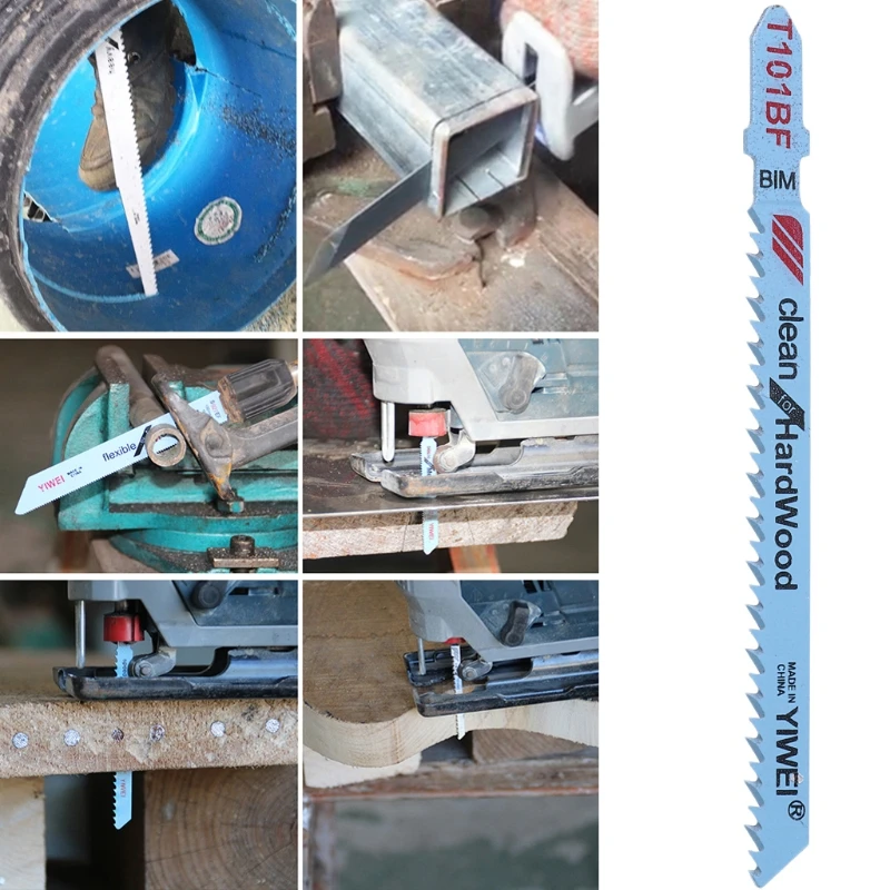 5 ชิ้น T101BF Bi-metal T-Shank จิ๊กซอว์ใบมีดตัดเครื่องมือทำความสะอาดสำหรับไม้เนื้อแข็ง Dropship