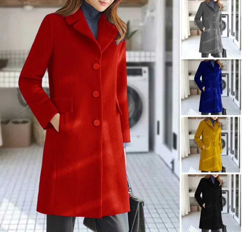 Autumn Winter Wool Coat Women's Japanese Korean Casual Outerwear Multi-Color