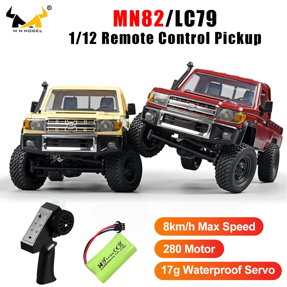 

MN MODEL RC Pickup Car MN82 1/12 Scale Climbing Off-road Vehicle with 2.4G Four-drive Simulation for Boys Adults Gift