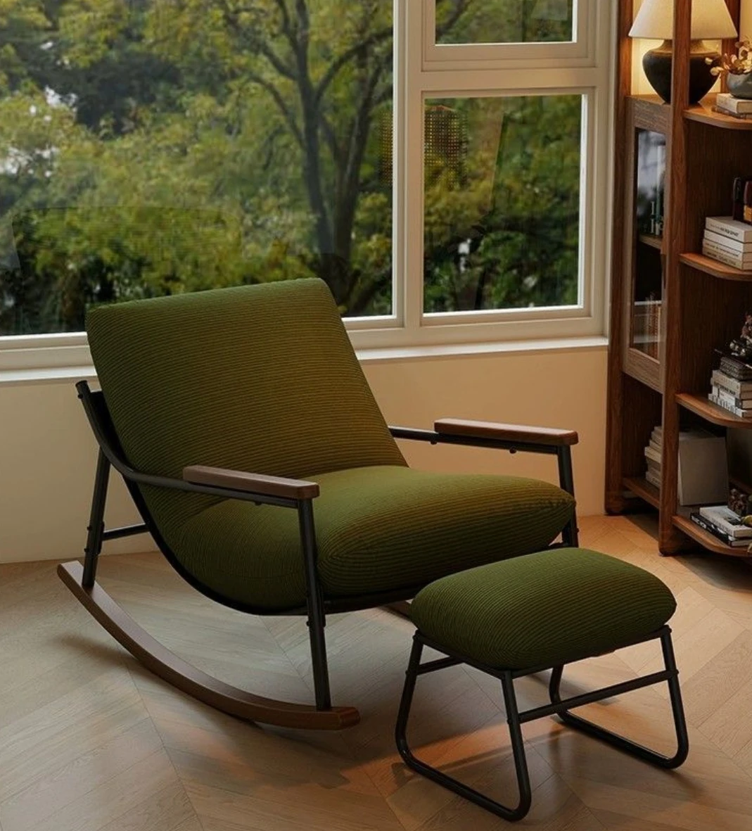 #Modern Home Living Room Recliner Chair Handmade Single Leisure Sofa Rocking Lazy Durable Fabric Apartment Bedroom