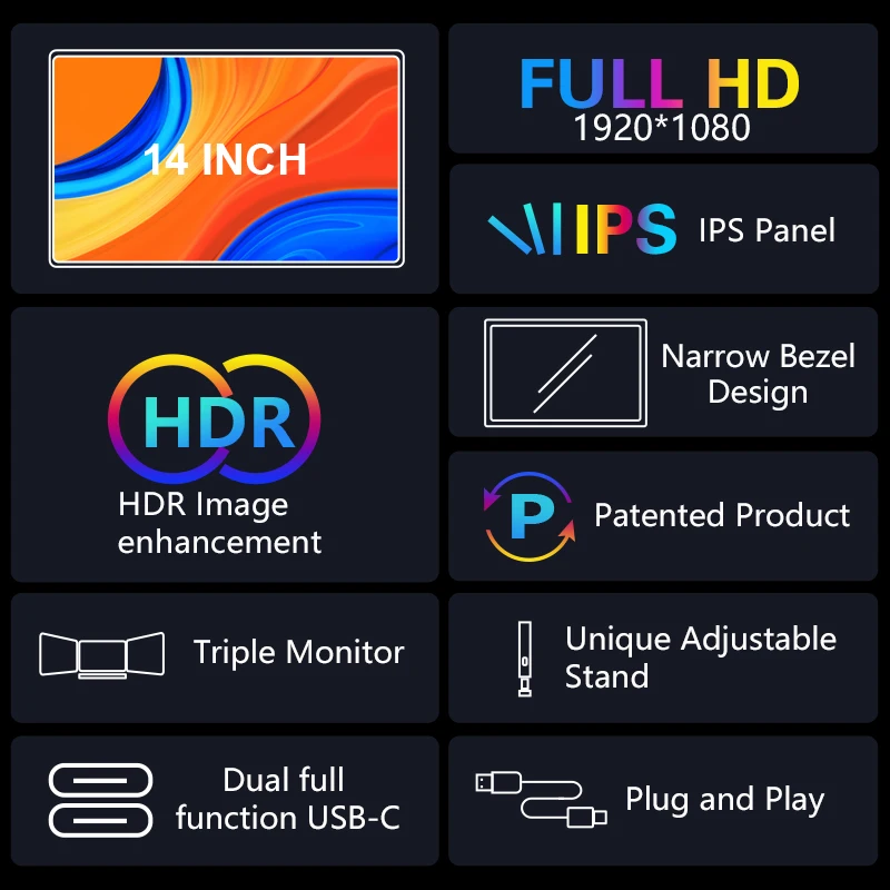 Технологические тенденции 2024, мультимониторные двойные экраны для ноутбука, совместимые с несколькими системами