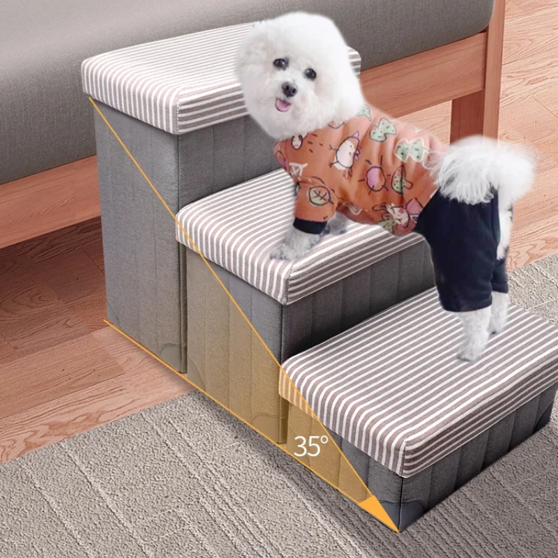 

Foldable Storage Pet Stairs Slopes Puppies Cats Climbing Ladders Bedside For Teddy Small Dogs Convenient Favorite Steps