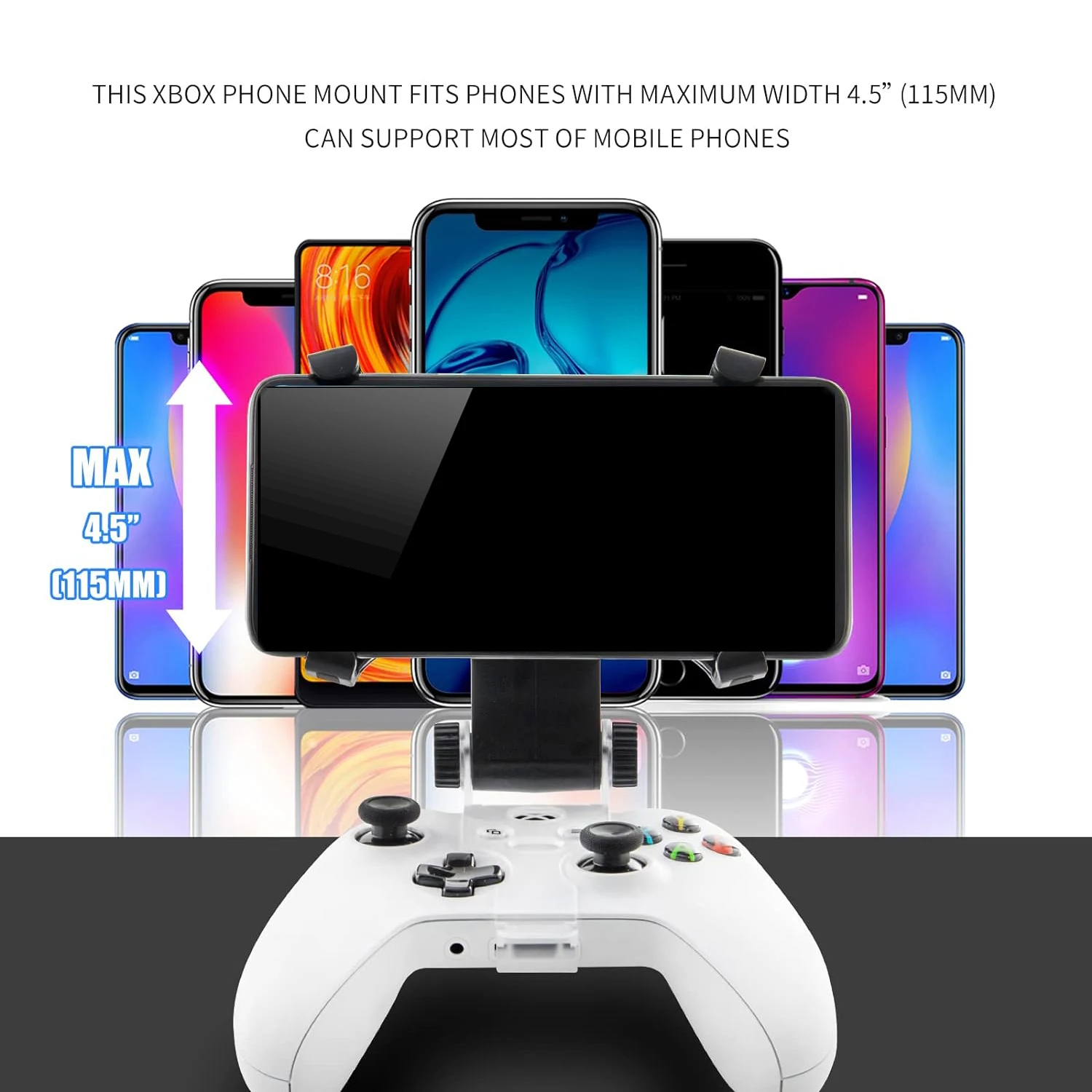 حامل الهاتف المحمول لجهاز تحكم xbox one ، مثبت للهاتف المحمول ، مشبك قابل للتعديل لسلسلة xbox s/x/xbox one s/x/xbox one