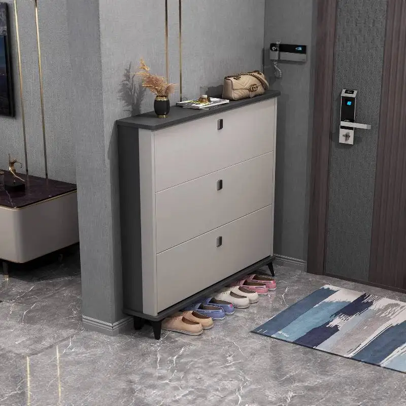 Zapatero italiano ultrafino con forma de cubo, puerta del Hogar, almacenamiento de entrada popular, Zapatero Para Hogar