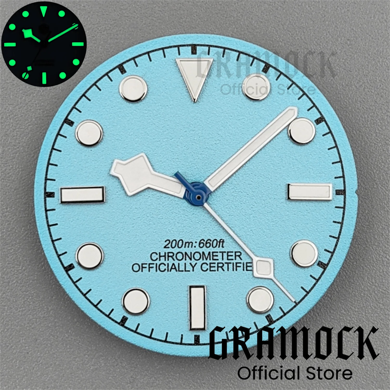 GRAMOCK Mod ساعة أجزاء مضيئة 29 مللي متر ساعة معقمة الطلب اليد مجموعة بحيرة الأزرق الأخضر النبيذ الأحمر لحركة NH34 NH35 ETA2824 PT5000 #2