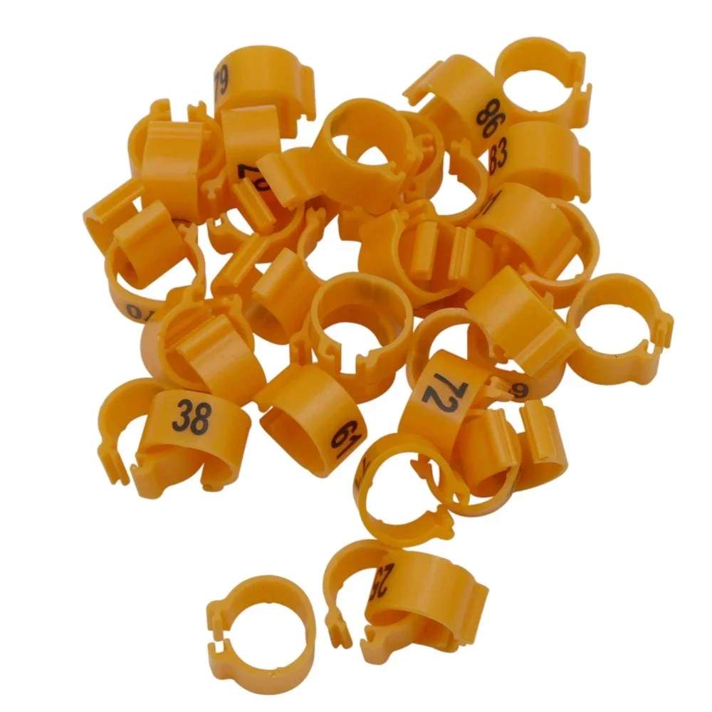 100 Pcs Inner Diameter 8mm Pigeon Leg Ring Poultry Dove Bird Parrot Clip Rings Snap-on Foot Ring Pigeon Supplies Number (01-100)