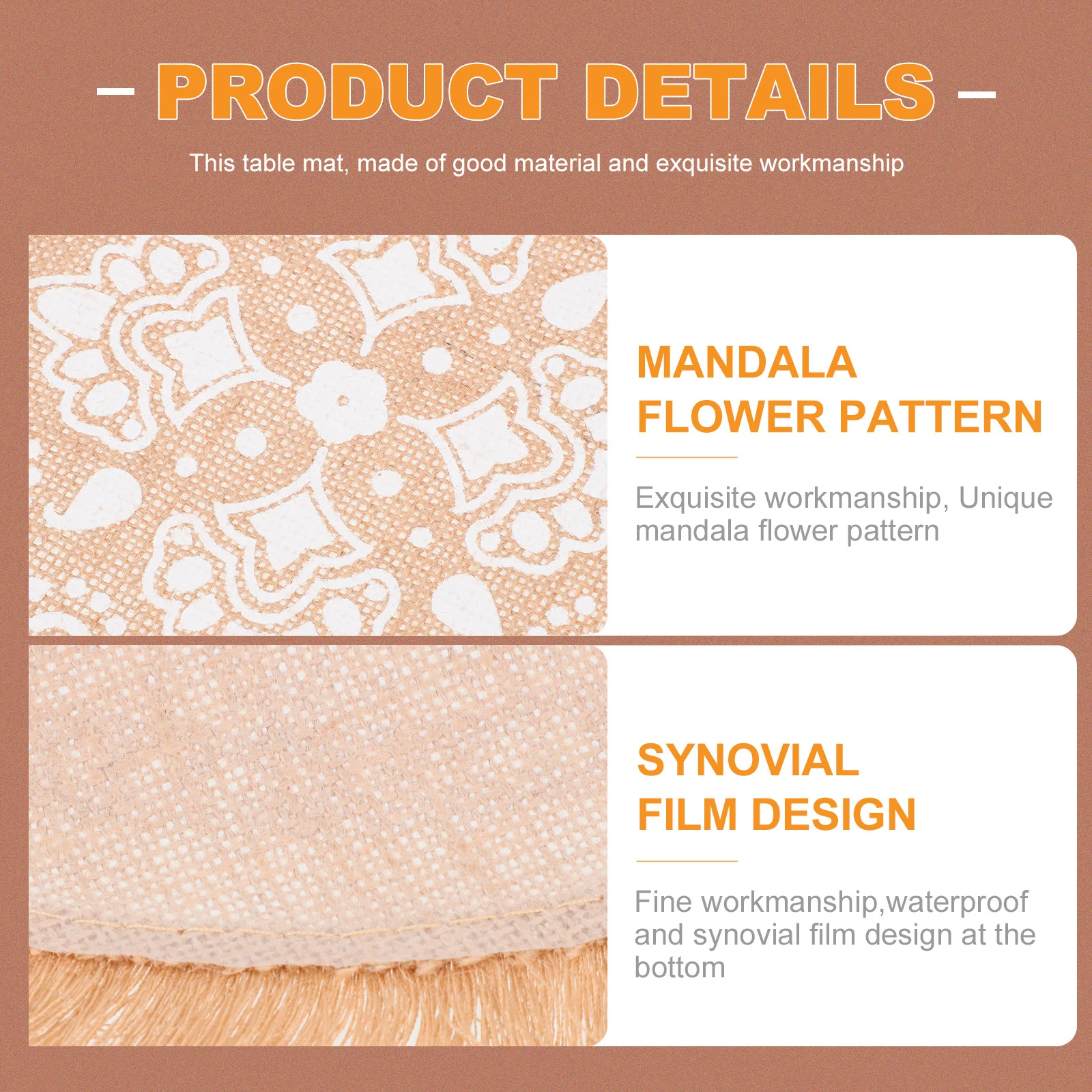 

3Pcs Tassel Design Round Placemats Mandala Macrame Dining Table Mats Farmhouse Desktop Decor Round Placemats