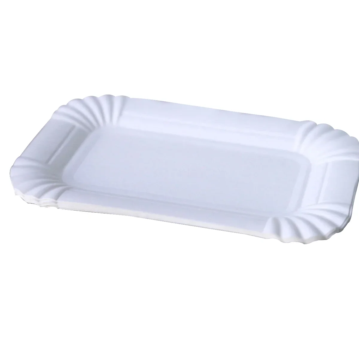 

100Pcs Paper Plates For Barbecue Disposable Dinnerware Microwave Safe Recyclable Fluted Brim Cake Plates Dining Tableware