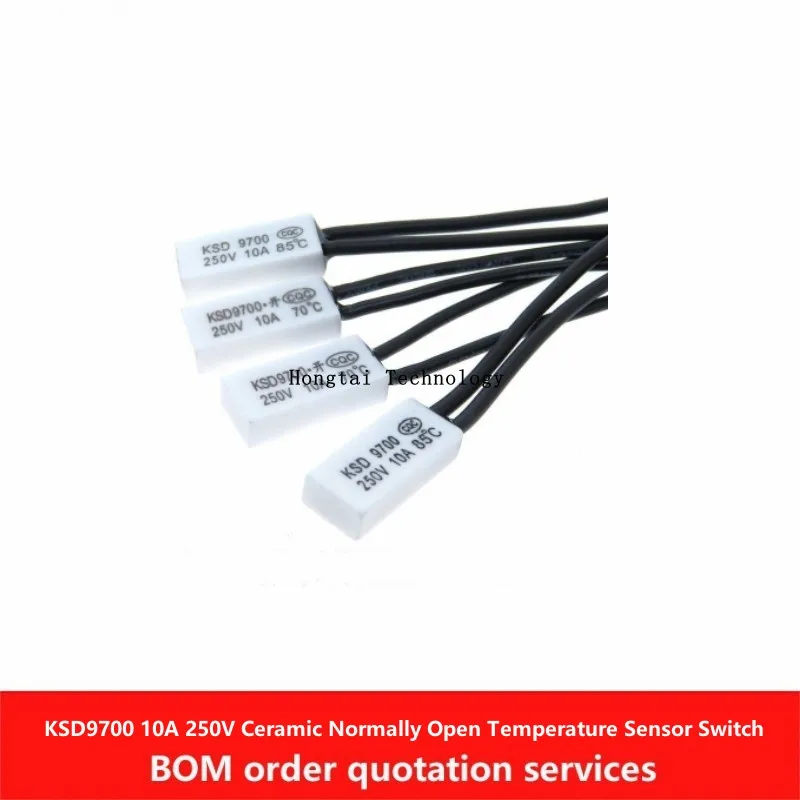 KSD9700 10A 250V Ceramic Temperature Switch 40/50/60/80/125C-150 Degree Normally Open Temperature Sensor Temperature Protection