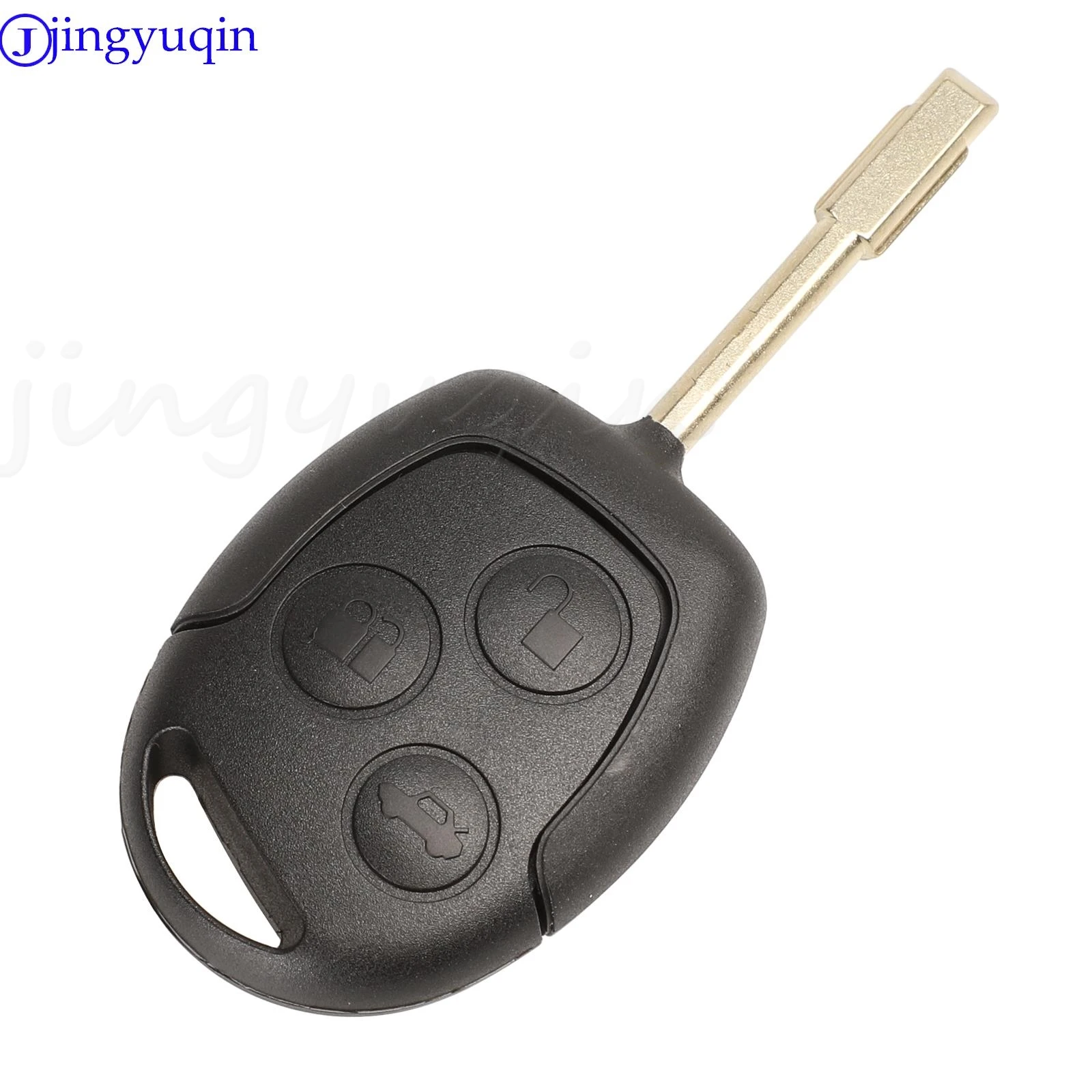 Jingyuqin-Mando a distancia con 3 botones para coche, llave para vehículo, completa con chip 4D60 ID63, con frecuencia de 315MHz a 433MHz para Ford