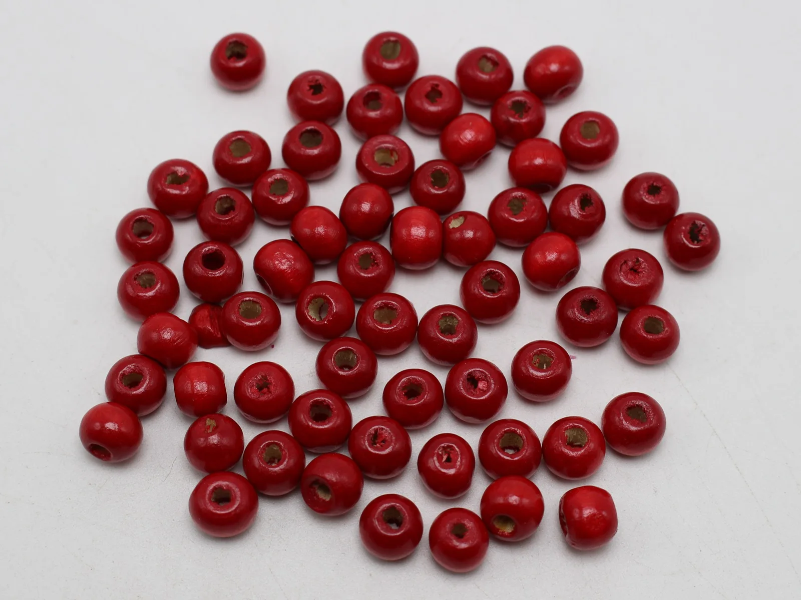 500 Red 8mm Round Wood Beads~ Wooden Spacer Beads Jewelry Making