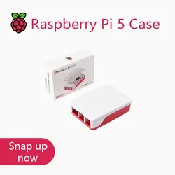 Official Raspberry Pi Case for Raspberry Pi 5, Built-in Cooling Fan, Red/White Color Suitable For Raspberry Pi 5
