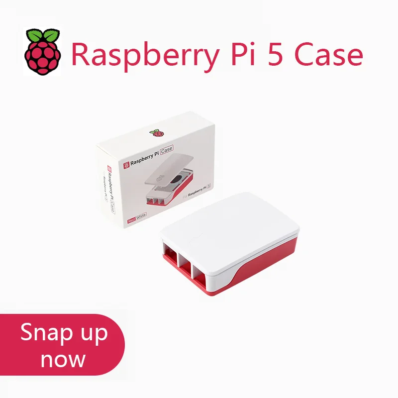 Official Raspberry Pi Case for Raspberry Pi 5, Built-in Cooling Fan, Red/White Color  Suitable For Raspberry Pi 5