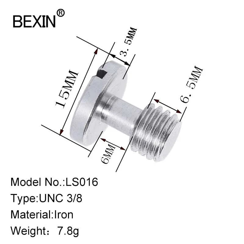 Camera Screw 3/8 inch Digital Mount Quick Release Screw Round Head Camera Plate Screw For DSLR Camera Tripod