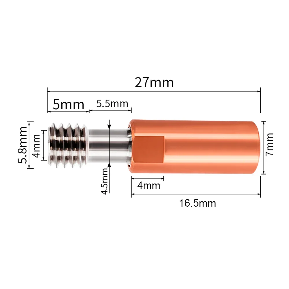 

All-Metal NF CR10/CR10-Tcrazy Bi-Metal Heatbreak Titanium Copper Throat For CR10 CR-10S Hotend Ender 3 Ender 5 3D Printere