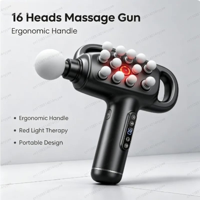 16-Head Fascia Massage Gun | Powerful Deep Tissue Muscle Relaxation Tool for Back, Legs & Full Body, 30-Level Adjustable