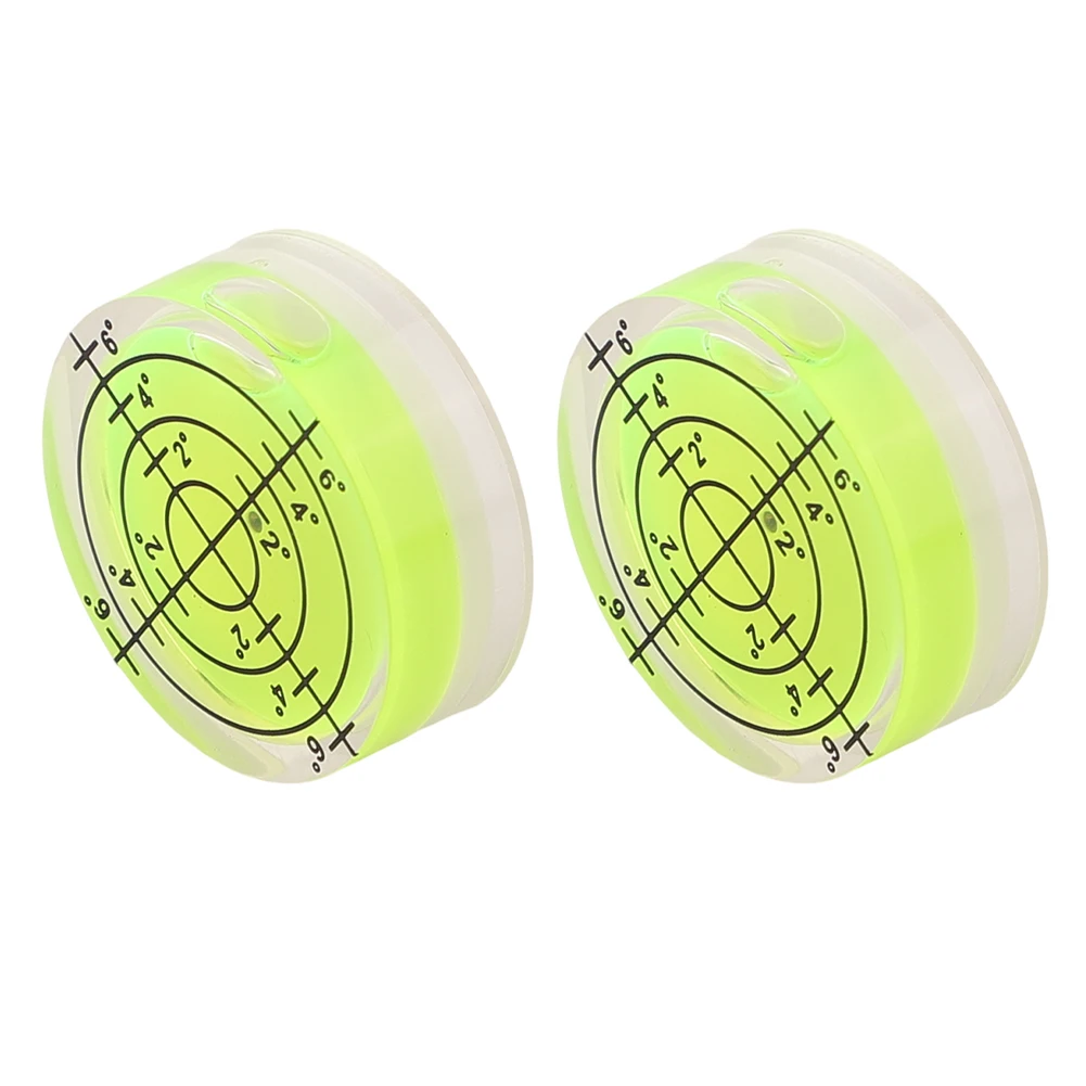 2PCS 32mm Acrylic Bubble Level For Spirit Bubble Degree Mark For Level Round Circular Measuring Meter 20°-30° Handy Tool