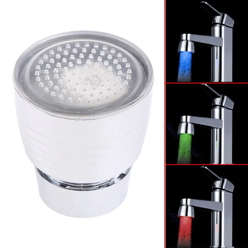 Temperature Sensor 3 Color Kitchen Water Tap Faucet RGB Glow Shower LED Light Kitchen Faucets