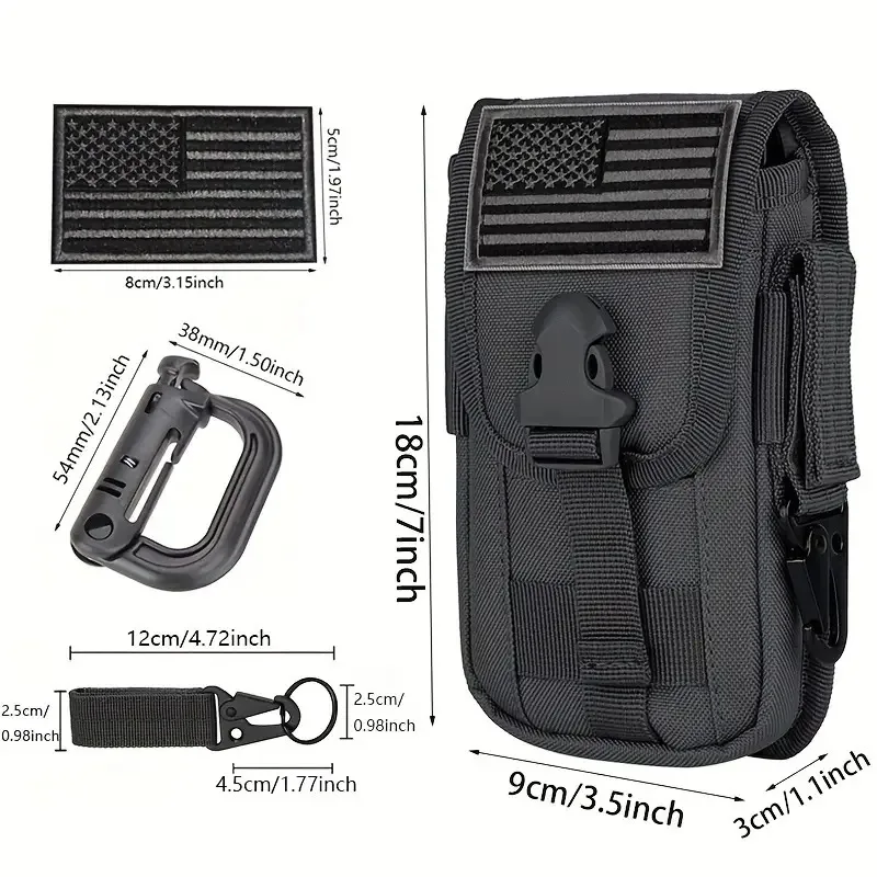 MOLLE Taktische Mehrzwecktasche, Kompakte Hüfttasche mit Clips, für Outdoor-Wandern, Camping und Tägliches Tragen