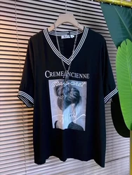 Plus Size 5XL 150kg Summer Women T-Shirts Ladies Casual Female O Collar Top Oversized  White Black Woman Clothing