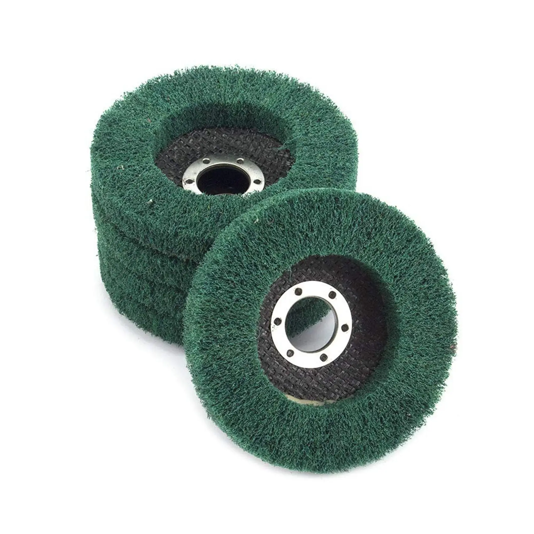 ABVJ-10Pcs Nylon Fiber Flap Wheels Polishing Buffing Wheel Scouring Pad Grinding Disc For Angle Grinder For Metal Polisher