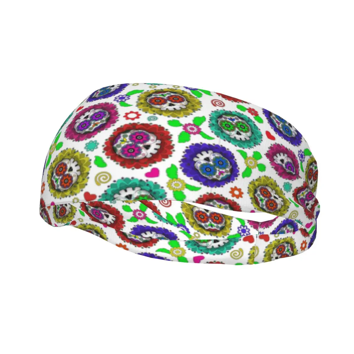 

Спортивная повязка на голову День мертвых Мексика Череп Фитнес Повязка на пот Абсорбент Велоспорт Бег Повязка для волос