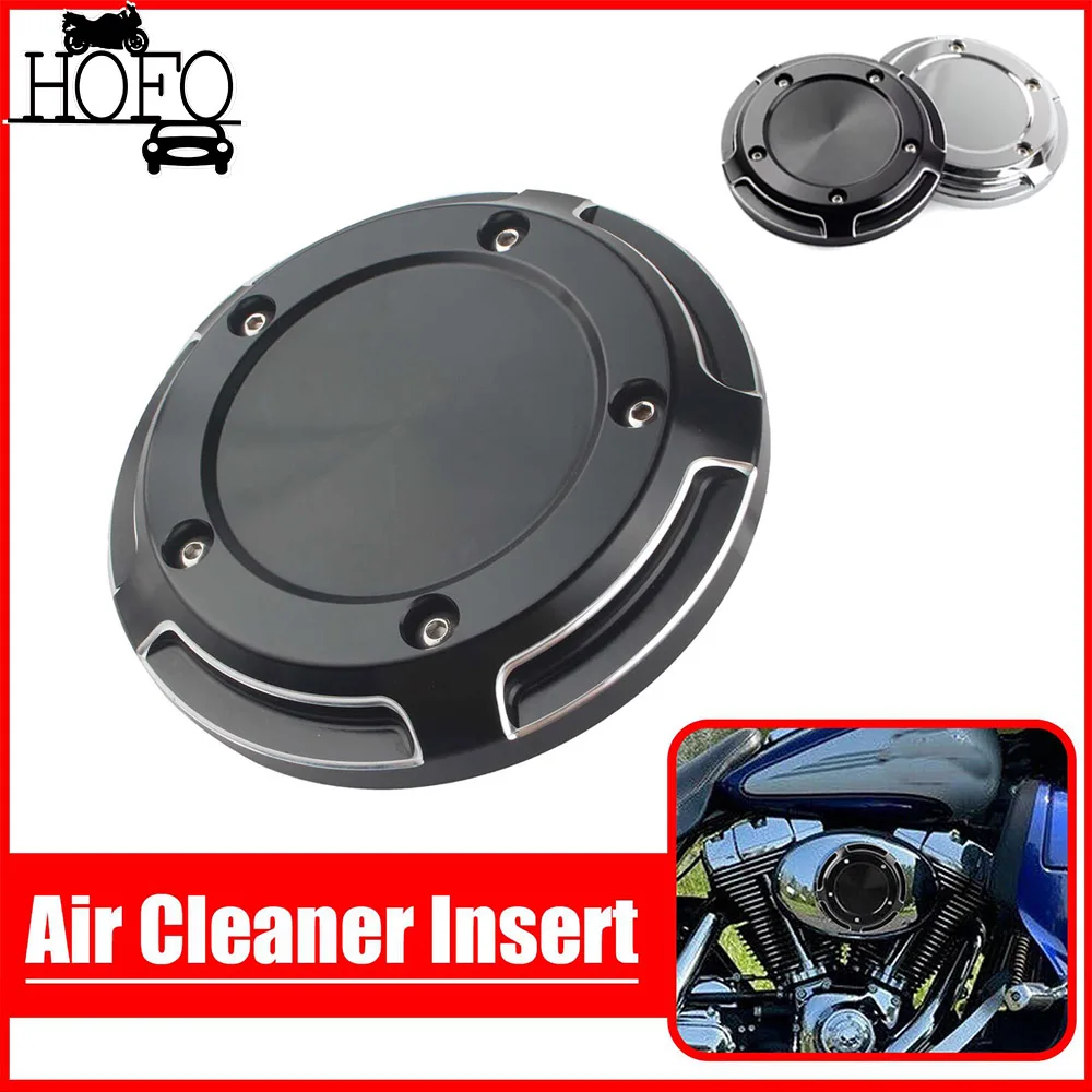 

Motorcycle CNC Air Cleaner Insert Cover For Harley Davidson Dyna Softail Touring Road King Glide FXDL FLHT FLTR