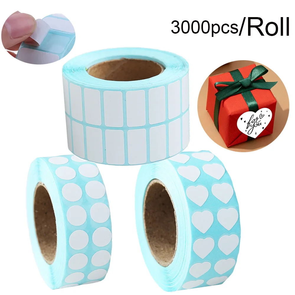 

5000/roll Labels Thermal Paper Double Row Stickers square rotundity Heart-shaped Printable Stickers Barcode Printer Labels