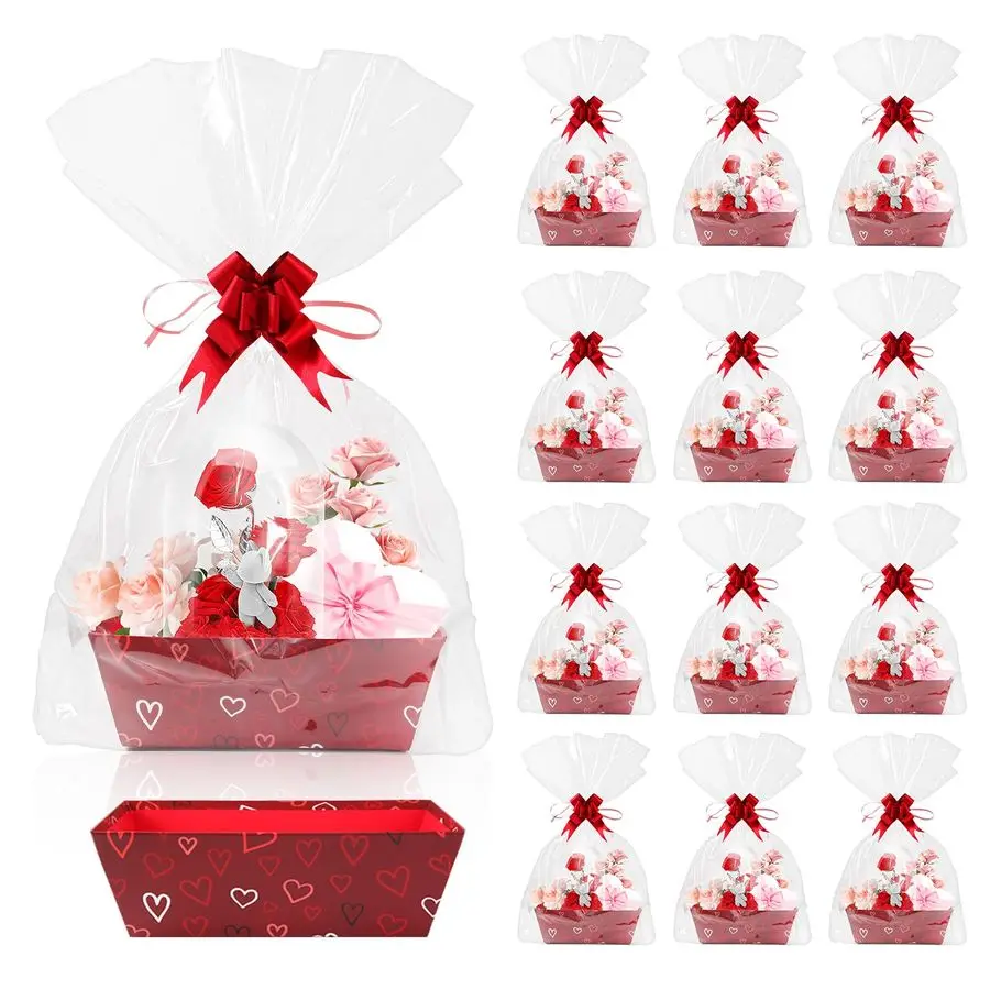 

Набор из 36 корзинок для подарков ко Дню святого Валентина, 12 упаковок, 8x10 дюймов, пустые корзины для наполнения, подарочные корзины-пакеты