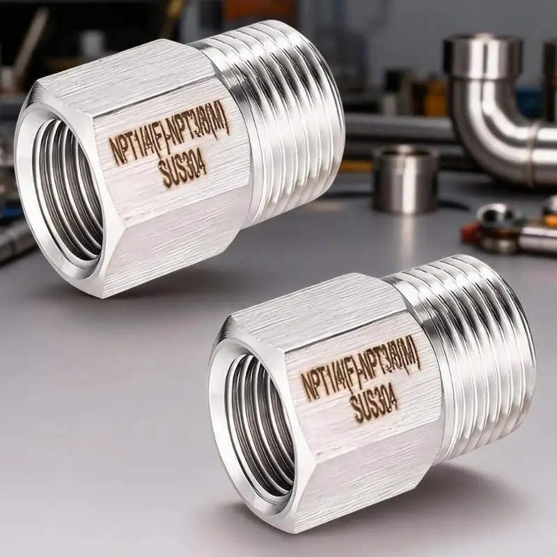 2Pcs 3/8 To 1/4Inch Male & Female Adapters Reducer High Pressure Pipe Fitting Adapter For Versatile Use Enduring