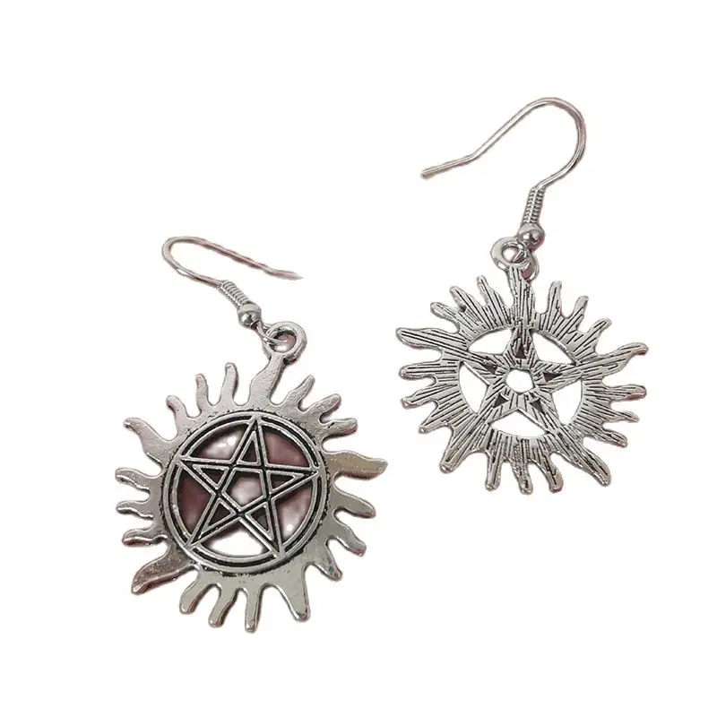 Vintage Star Pentagram Drop Dangle Earrings for Women Gift Supernatural Statement Jewelry Goth Punk Wicca Witchcraft Witpressure