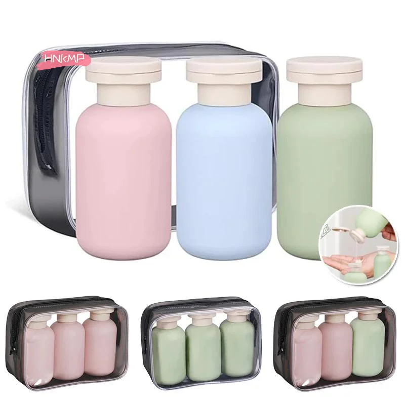 3-teiliges Set Weiche Auslaufsichere Reiseflaschen 100ml 3,4oz Tragbare Quetschtuben für Shampoo Lotion Nachfüllbare Reise-Essentials