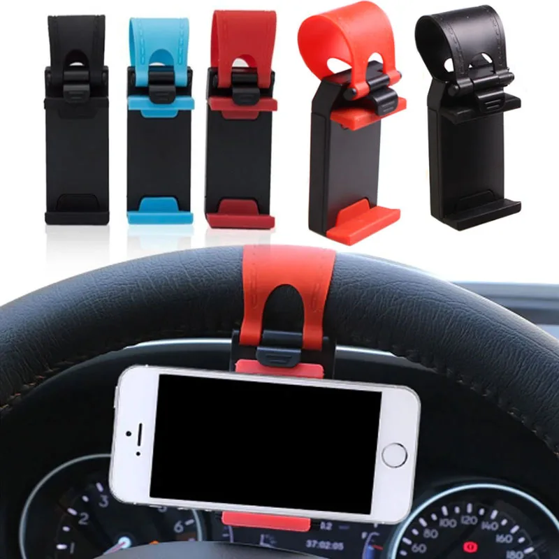 Universal Car Interior Steering Wheel Clip Phone Holder Mount for iPhone XiaoMi Samsung Mobile Phone GPS Car Accessories