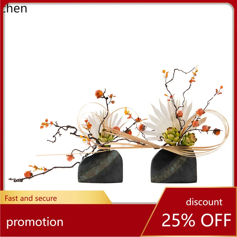 YFY New Chinese Style Persimmon Ruyi Sales Office Floral Dining Table Artificial  Model Room Simulation Flowers Hotel Soft