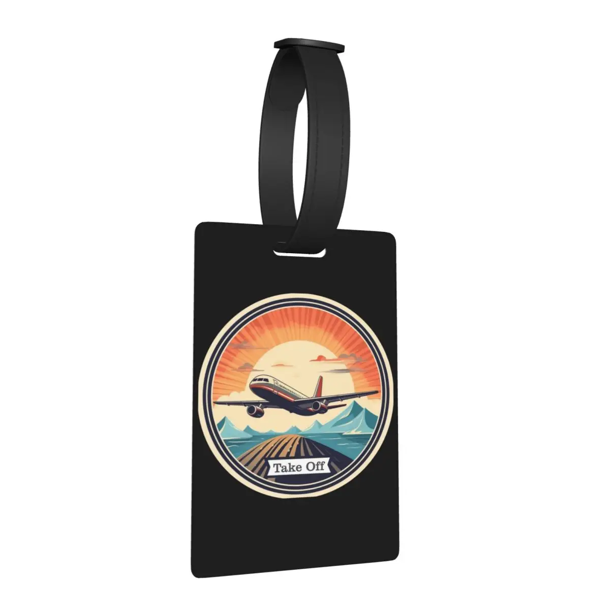 

Vintage Airplane Taking Off Luggage Tags Suitcase Accessories Travel Portable Baggage Boarding Tag Label Holder ID Name Address