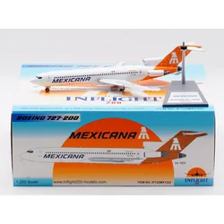 IF722MX1222 Alloy Collectible Plane Gift INFLIGHT 1:200 Mexicana Airlines Boeing B727-200 Diecast Aircraft Jet Model XA-HOV