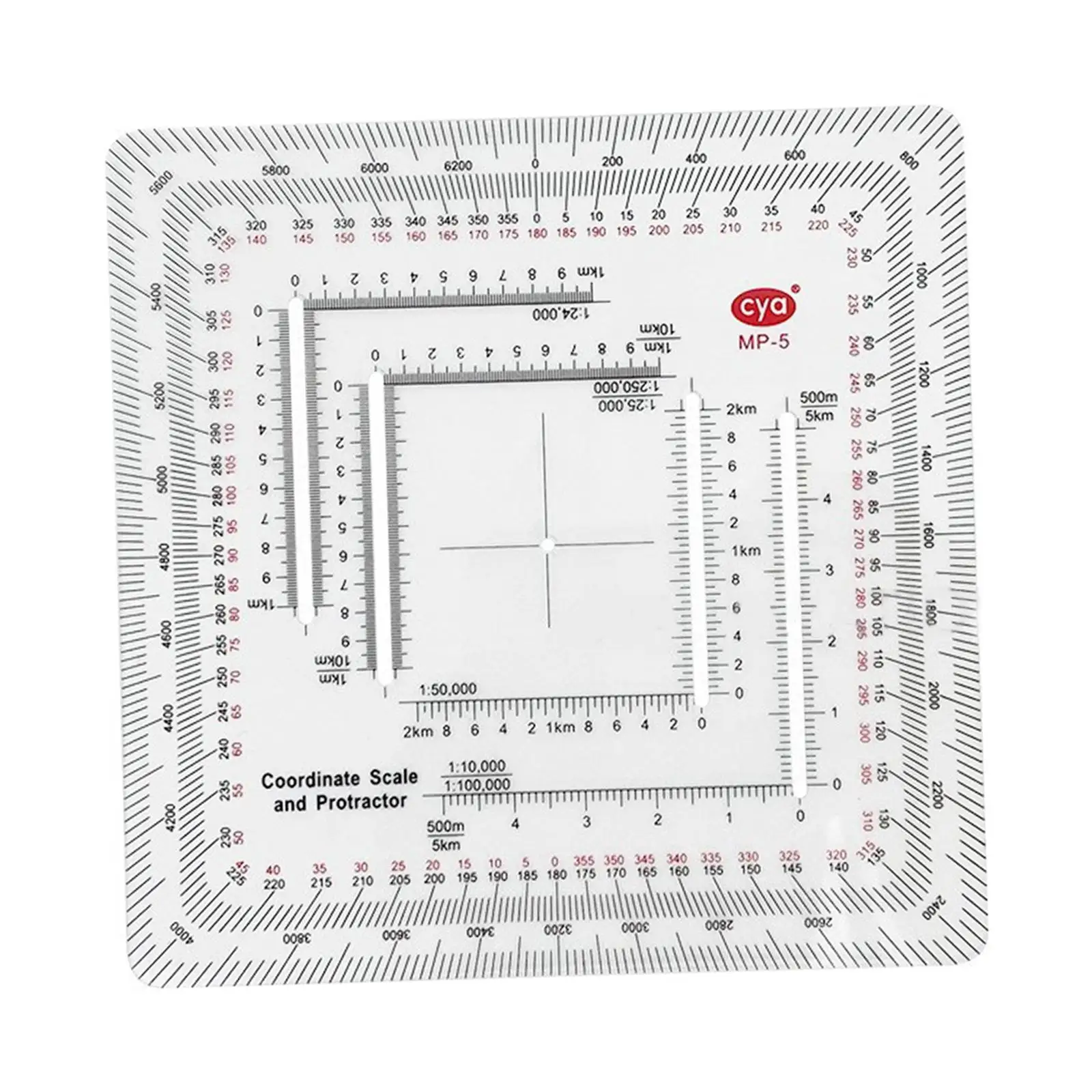 Land Navigation Protractor Coordinate Scale Protractor Reading and Land Navigation Tool Coordinate for Drawing Architecture