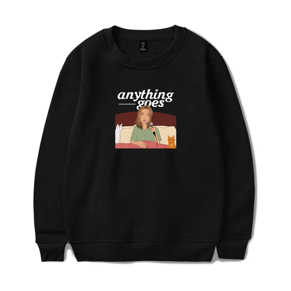 Emma Chamberlain Anything Goes Vintage 90s Merch Sweatshirt Men Women Sports Pullover Fashion 