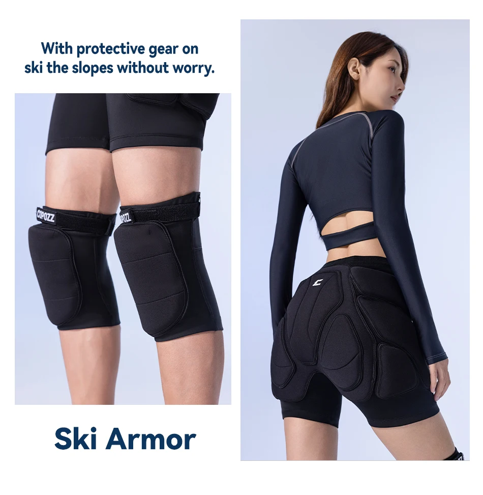 COPOZZ Extremsportarten Ski Skate Snowboard Schutz Skifahren Protektor Knieschützer Skating Schützende Hüfte Gepolsterte Shorts Hosen S-XL – Detail 16